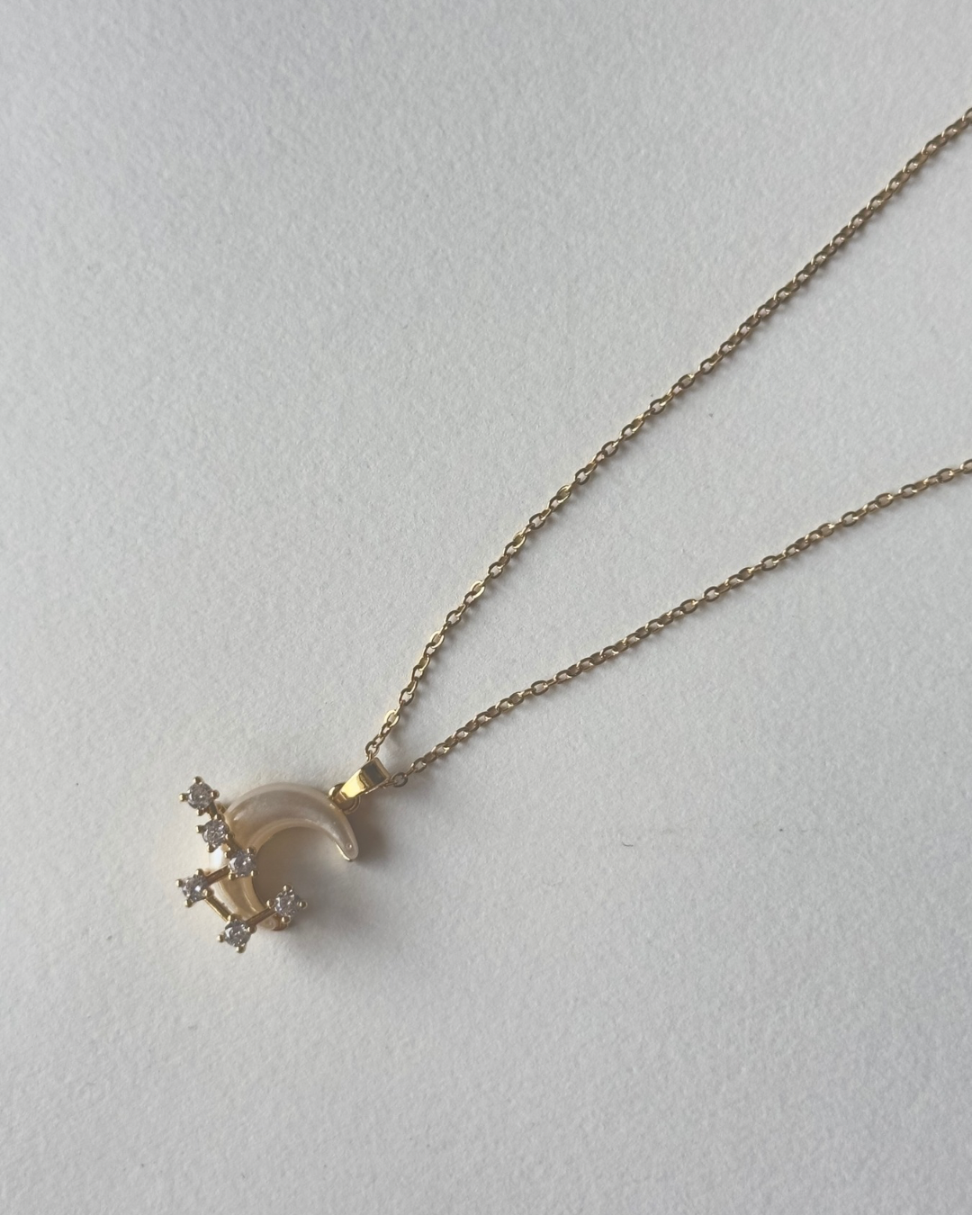 Diamond moon necklace