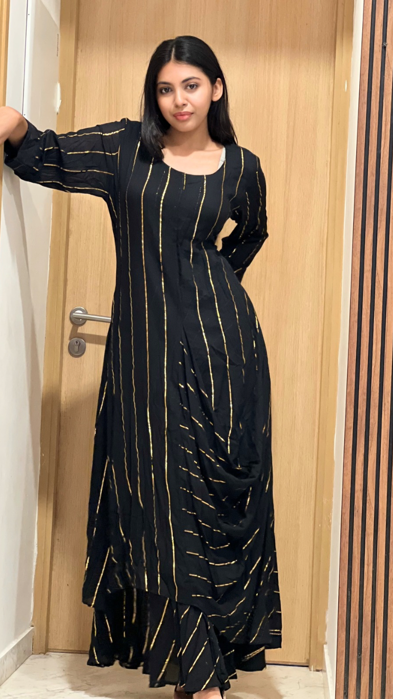 Black Indowestern dress