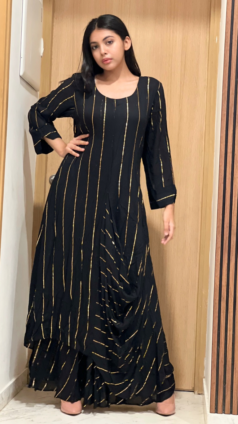 Black Indowestern dress