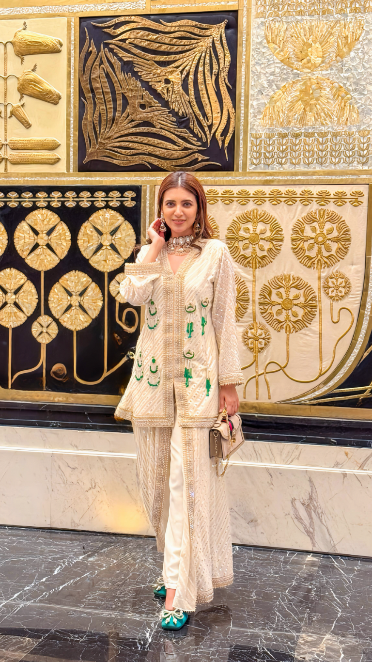 Indo western drape kurta set