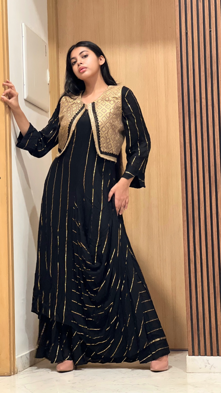 Black Indowestern dress