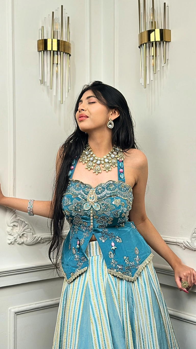 Aquamarine lehenga set