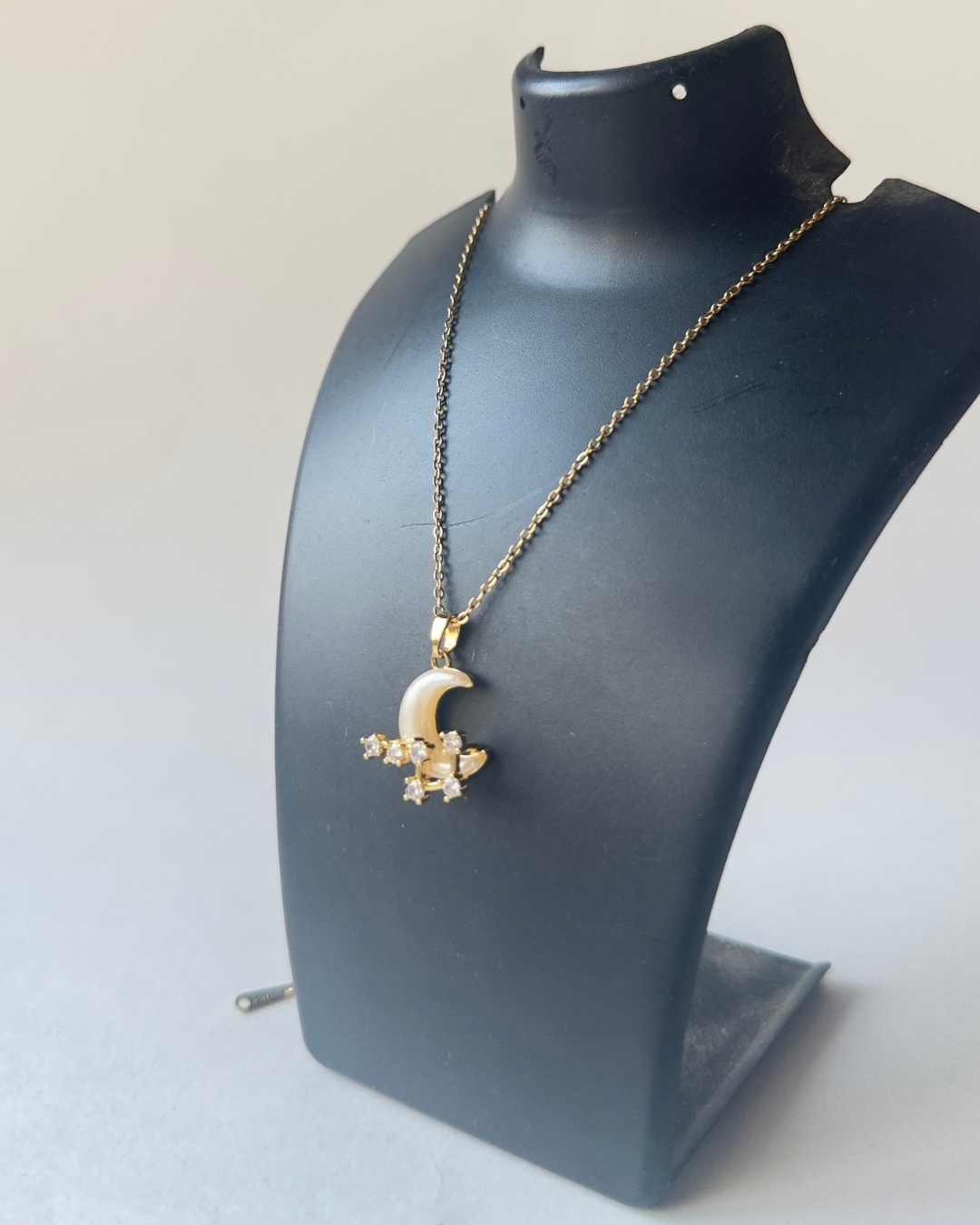 Diamond moon necklace