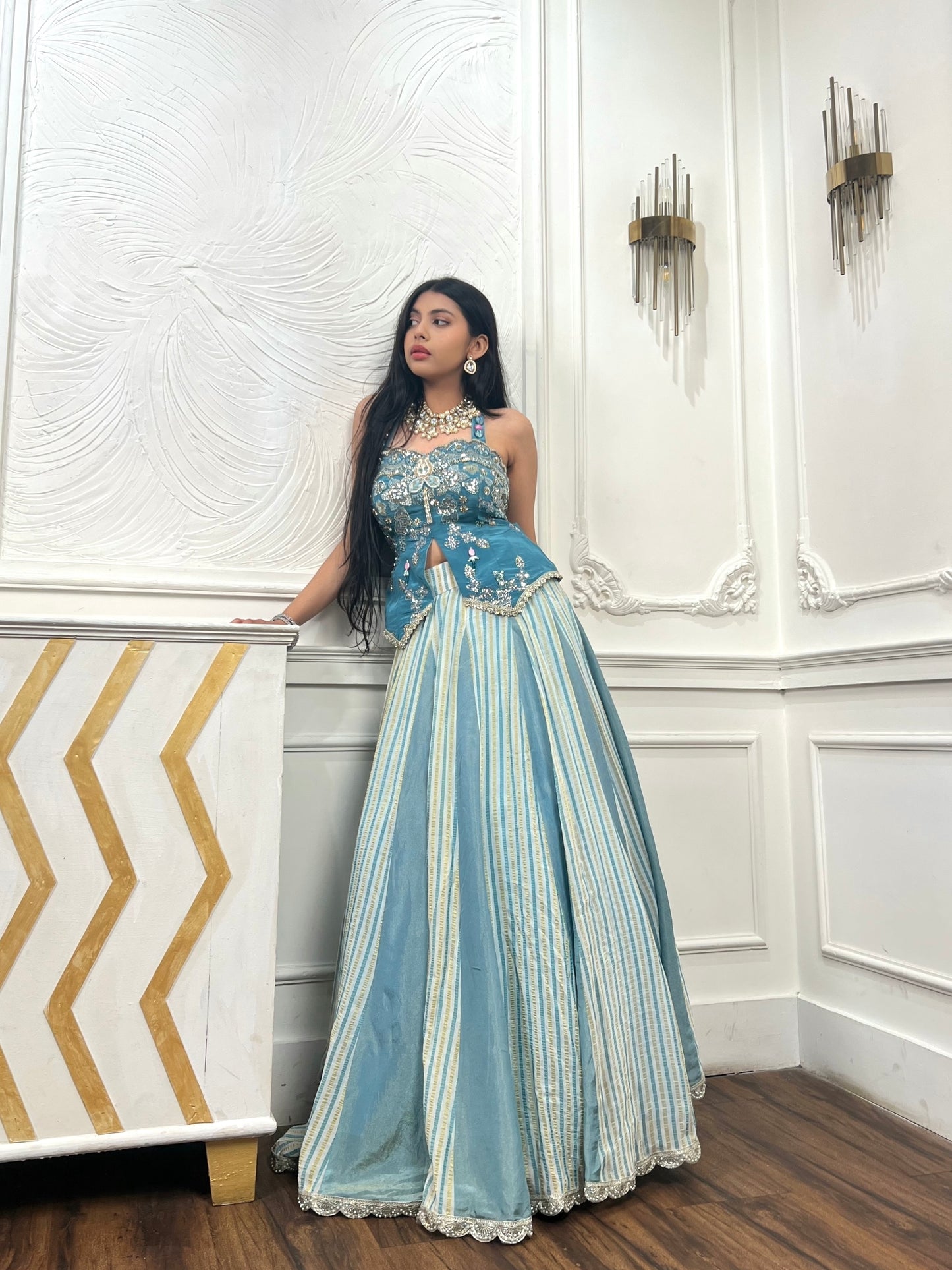 Aquamarine lehenga set
